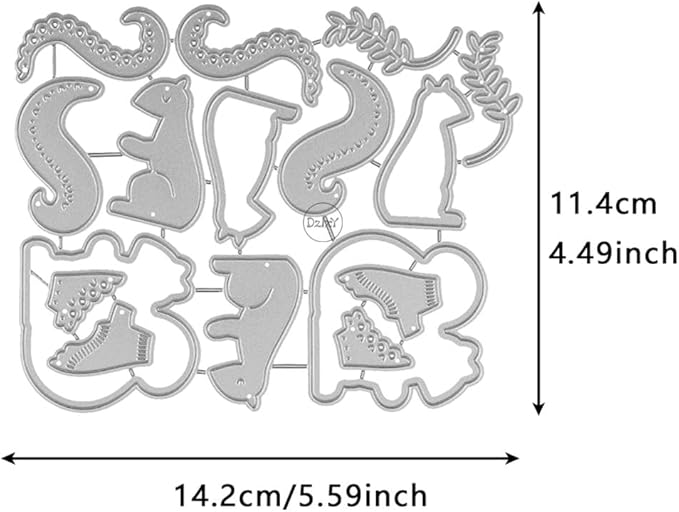 DzIxY Shadow Patchwork Squirrel Leaves Metal Cutting Dies for Card Making Kit Embossing Paper Die Cuts Set Scrapbook Stencils Supplies Machine Templates