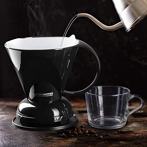 Clever Coffee Dripper | Large 18 oz | Black | BPA-Free | 100 Filters - Image 6