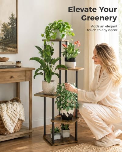 Bamworld Plant Stand Indoor 5 Tier Corner Plant Shelf for Multiple Plants - Image 4