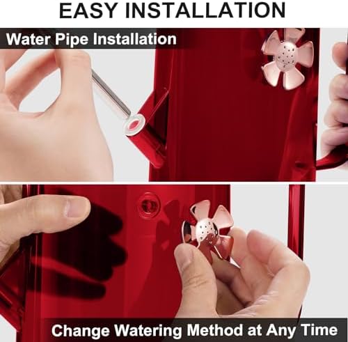 Watering Can Indoor for House Plants Small Watering cans with Long Spout Flower Model Sprinkler Head 1.2L (Red, 1.2L) - Image 4