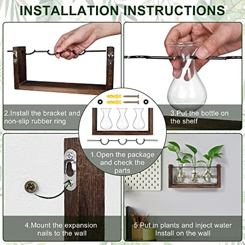 YIBOT Wall Hanging Planter Plant Propagation Stations Glass Flower Vase - Image 2