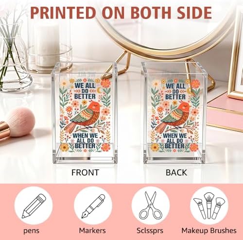 We All Do Better Acrylic Pencil Holder Cup Positive Gifts for Girls - Image 3
