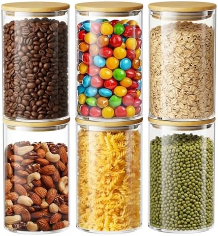OneDream 32oz Glass Jar with Lid, 6 Pack Coffee Storage Canister for Candy by OneDream