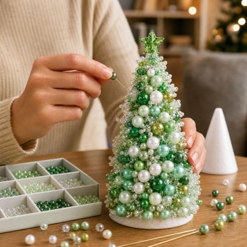 Craft Kits for Adults DIY Beaded Christmas Tree Indoor Desk Decorations Kit - Image 6