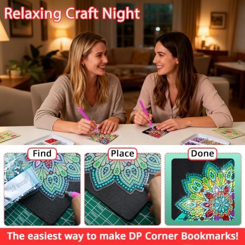 10 Individual Diamond Art Kit 16 PC Bookmarks Adult Bedazzling Craft Women - Image 6