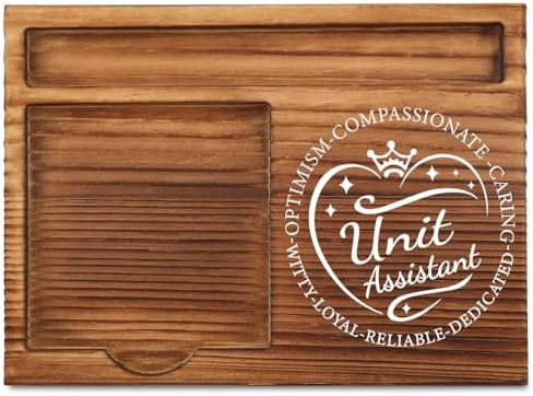THRXOBN Wooden Sticky Note Holder - Practical Desk Organizer for Unit Assistants & Healthcare Professionals with Slots for Notes, Pens, and Small Office Accessories Desk Storage Solution,WSH4 by THRXOBN