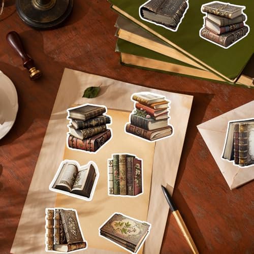 50Pcs Vintage Stickers,Waterproof Vinyl Aesthetic Decorative Sticker Scrapbooking Supplies for Adult Card Making Letters Planner Journaling Junk Journal DIY Water Bottles Cards Art Craft.Books - Image 5