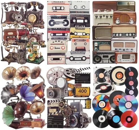 60 Pcs Vintage Media Stickers for Scrapbooking and Journaling by Auriicleaf