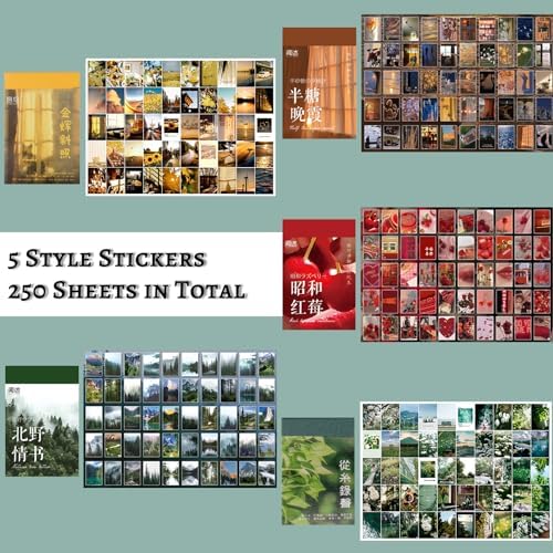 Daoeny Elegant Style 450 Pieces Washi Sticker Set, 9 Theme Scrapbooking Decals for DIY Arts and Crafts, Wall Decoration - Image 3