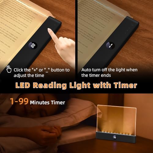 Choudao LED Book Light & Night Light 2 in 1,Dimmable Flat Reading Light - Image 3