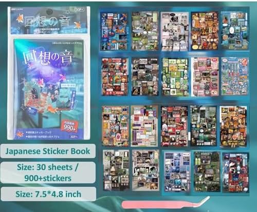 990Pcs+ Japanese Sticker Book for Scrapbook Junk Journal (Echo) - Image 3