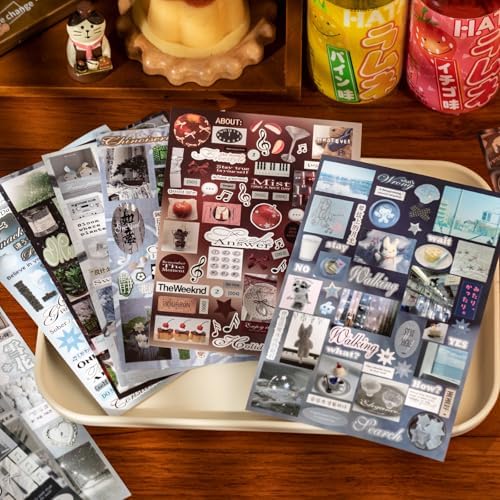 Retro Sticker Book Japanese Style Aesthetic Die Cut Stickers for Journaling Scrapbooking Kawaii Deco 4.1x5.7 Inches 27 Sheets - Image 3