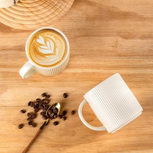 theterra Ceramic Coffee Mugs Set of 6, 14.2 oz Coffee Cups with Handle - Image 3