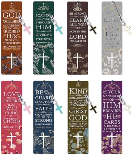 8PCS Diamond Painting Art Bookmarks,Cute Acrylic Bookmarks Crafts Kits Gifts with Pendants for Adult Women Book Lovers (Christian) by Unknown