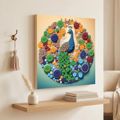 Framed Button Art Kit 11.8" DIY Mosaic Craft for Adults(Parrot) - Image 6
