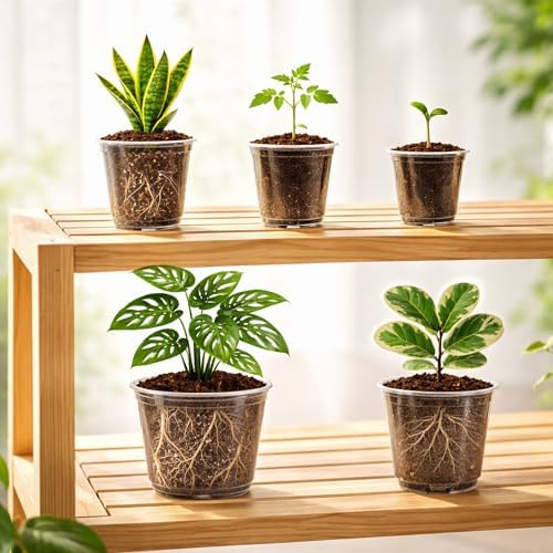 Bluepro Clear Nursery Pots with Drainage, 3.5/4/5/6/8 Inch, 20-Pack - Image 6
