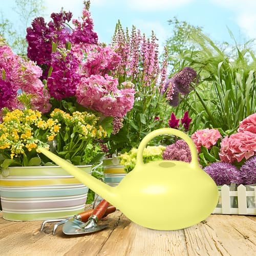 ZXJ Small Plastic Watering Can - 1/4 Gallon - for Home Plant Garden - Yellow - Image 4