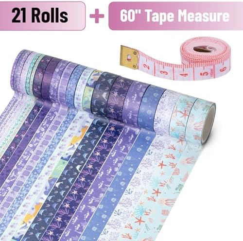 Mr. Pen- Washi Tape Set, 21 Rolls, Assorted Sizes, 5 Yards/Roll - Image 2