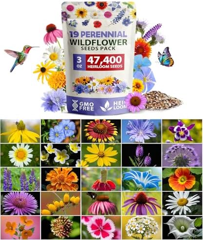 HOME GROWN 19 Wildflower Variety Mix 47,400+ Flower Seeds 3 oz by HOMEGROWN