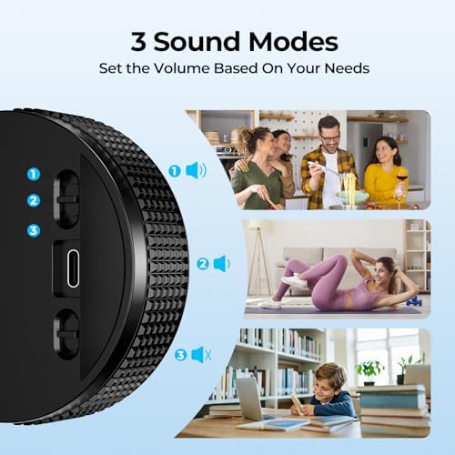 Digital Kitchen Timer, Large Display Magnetic Countdown Countup Timer, 3 Preset Times (5, 15, 25),Volume & Brightness Adjustable for Cooking Classroom Studying, Easy for Kids (Black,2Pcs) - Image 5