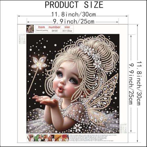 Fairies Diamond Art Kits for Adults,5D Special Shape Painting 12 × 12 inch - Image 5