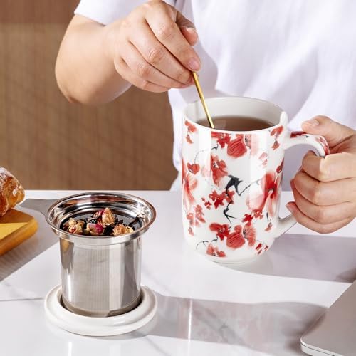 AmorArc Tea Cup With Infuser and Lid, 18oz Loose Leaf Tea Mug With Steeper - Image 6