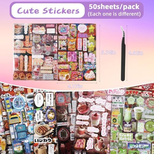 1300Pcs Japanese Sticker Book for Journaling Adult, Cute Scrapbook Stickers - Image 5
