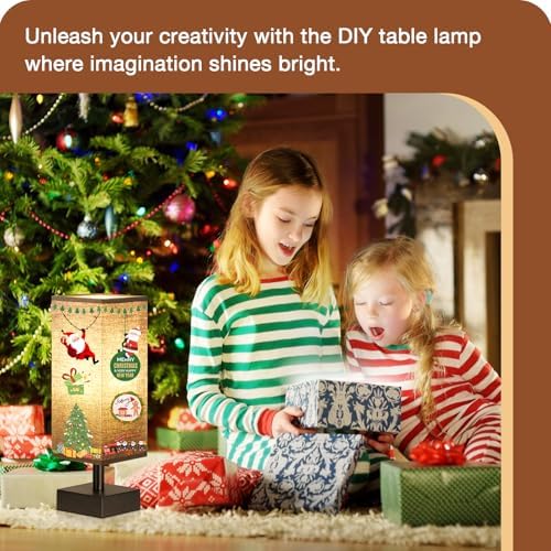 aooshine Small Bedside Table Lamp for Bedroom - Square Black Fabric Shade - Image 5