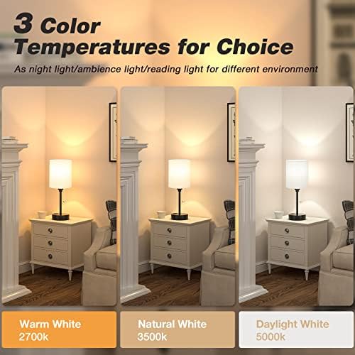 Small Bedside Table Lamp for Bedroom - Desk Lamp with USB Ports for Dorm - Image 3