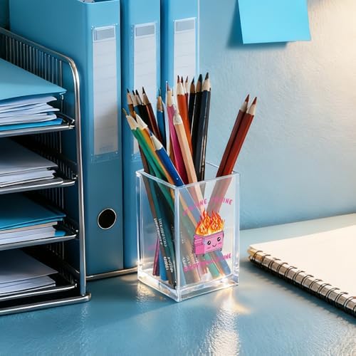 It's Fine I'm Fine Everything Acrylic Makeup Brush Pencil Holder Cup - Image 4