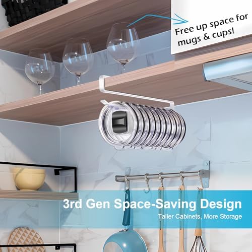 Tumbler Lid Organizer for Corner Cabinets, Holds 12 Lids (white) - Image 3