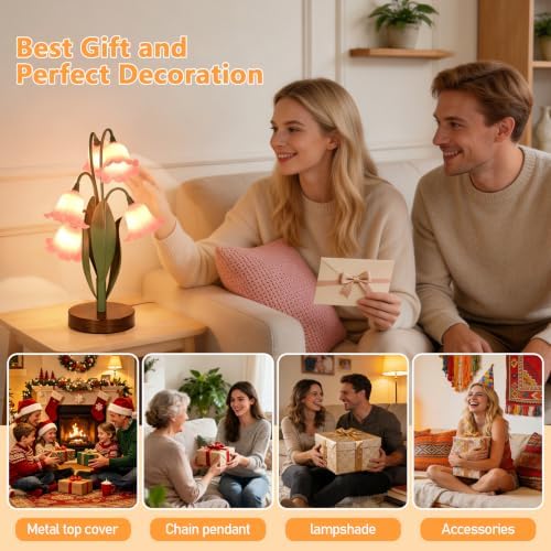 Flower Table Lamp for Bedroom, LED Cute Reading Light - Image 5