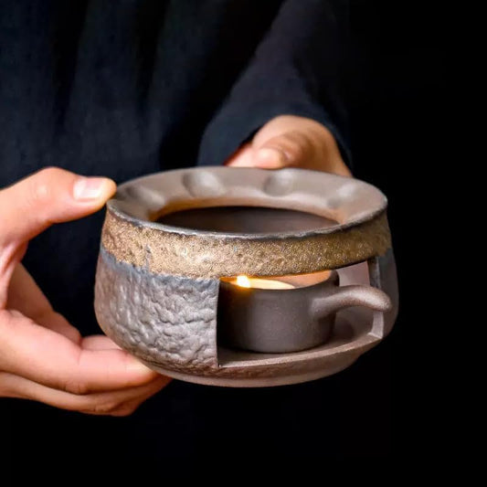 Ceramic Aromatherapy Burner — Candle Warmer for Herb, Natural Oil Fragrance Diffuser & Teapot Warmer, for Home Fragrance, Meditation, and Relaxation (E1-Stone Texture Stove) by Unknown