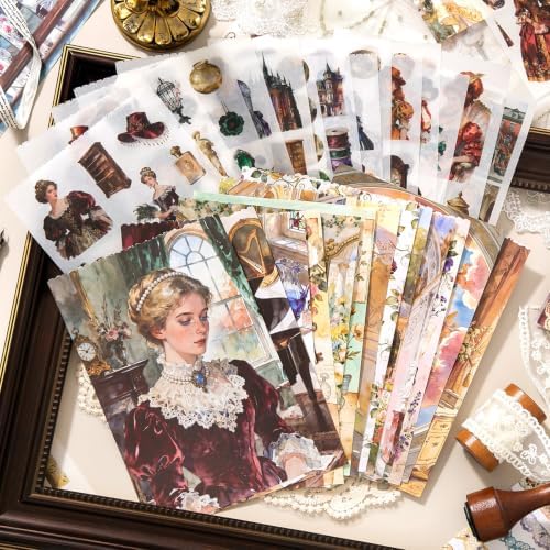 500+Washi Stickers for Scrapbook Supplies,Vintage Aesthetic Scrapbook Paper - Image 3