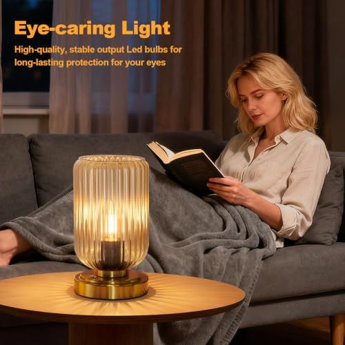 LightRound Cordless Table Lamp for Bedroom, Touch Stepless Dimmable, Modern - Image 4