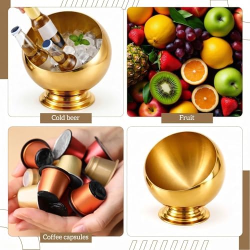 Gold Stainless Steel Coffee Bar Set include Coffee Pod Holder Bowl and Sugar Container 4 pcs Espresso Spoons Espresso Bar Station Organizer Accessories for Countertop Home - Image 5