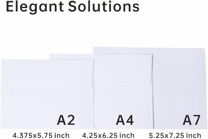 Keketer A2 White Printable Envelopes 80 Pack Self - Seal, for 5x7 Cards, Weddings, Invitations, Baby Shower 4.375 x 5.75 Inches