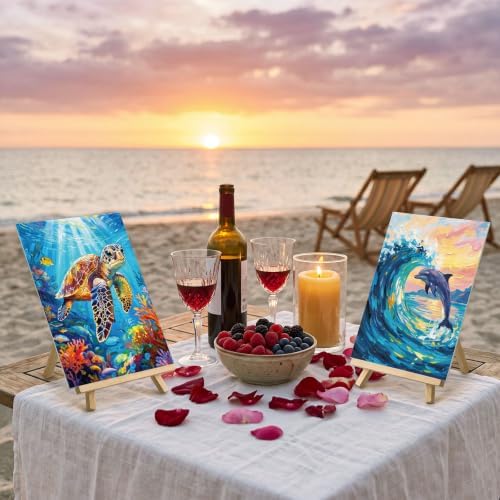 Sherr 12 Pcs Pre Drawn Canvas for Adults,Coastal Scenery,8 x 10 Inch - Image 5