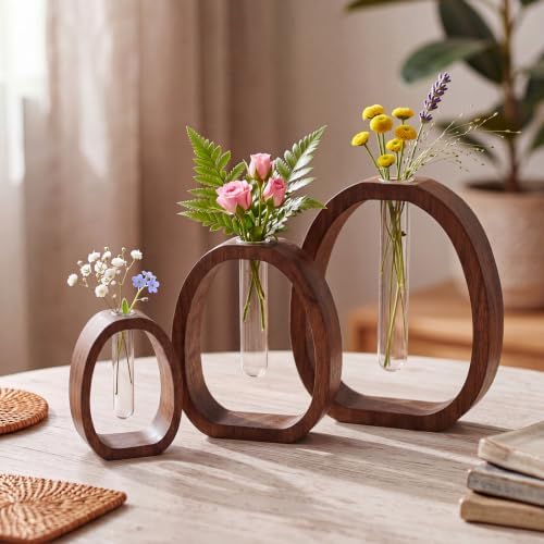 3 Set Plant Propagation Station Vase, Brown, Multiple Sizes - Image 3