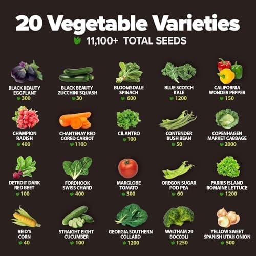 HOME GROWN 20 Variety Survival Seed Vault, 10,000+ Vegetable Seeds - Image 4