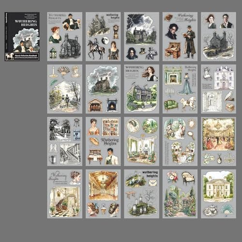 Alideco 20pcs Scrapbook Stickers Vintage Classic Literary Stories Sticker Book for Adults Sticker journaling Stickers for Scrapbooking (fuchoushanzhuang) - Image 2