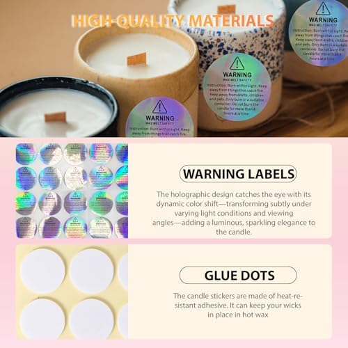 Candle Wick Stickers, Heat Resistant Double Sided Stickers, 200 PCS - Image 4