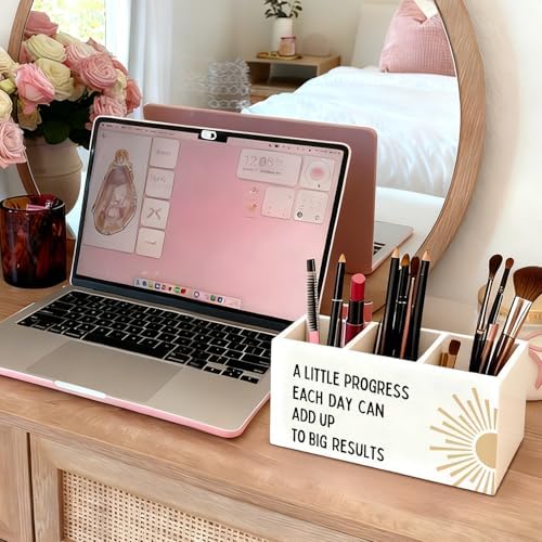 Boho Mental Health Inspirational Pen Holder, Motivational Pencil Holder for Desk, Boho Sunshine Inspirational Wooden Box Sign Decorations for Therapy Counselor Office Classroom Desk Tabletop - Image 5