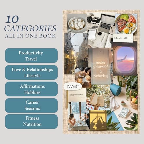 Vision Board Book – 1000+ Aesthetic Images & Bilingual Affirmations, Vision Board Supplies, Collage & Scrapbook Magazine for Manifestation, Goal Setting & Dream Board – Clip Art for Women - Image 5