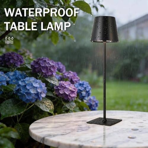 Kakanuo Black Cordless Rechargeable Table Lamp, 4 Pack Portable Desk Lamp with 5000mAh Battery, Touch Control Stepless Dimming, Wireless Night Light for Dining, Outdoor Camping, Coffee Shop - Image 6
