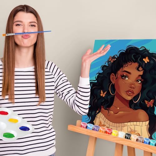 Zhanmai 72 Pcs 12 Sets Sip and Paint Kit Pre Drawn Canvas for Painting 8" x 10" Paint Party Canvas Painting Pre Printed Canvases for Party DIY Virtual Adult's Date Night(Charming Women) - Image 5