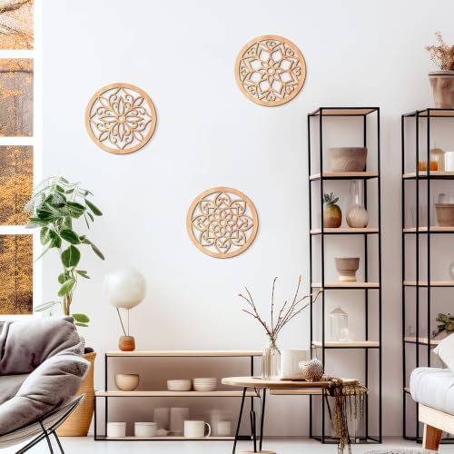 KOYILTD 4 Pcs Thicken Wooden Wall Art Rustic Farmhouse Flower Wall Art - Image 7