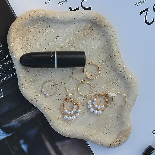 Real Travertine Jewelry Dish Cloud Shape, Trinket Dish, Ring Dish Key Tray Asethetic Home Décor, Gift for Women - Image 5