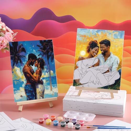 Zhanmai 20 Set Pre Drawn Canvas Painting Kit, Sexy Couples - Image 5