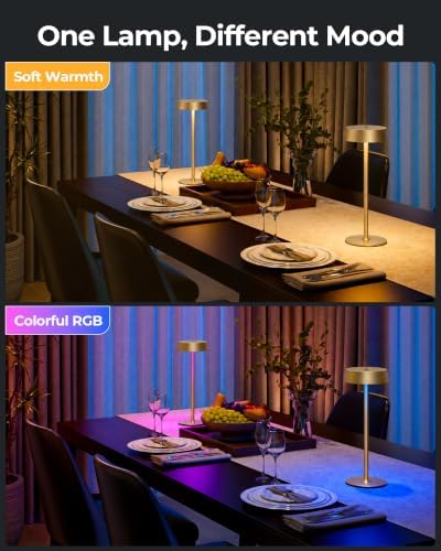 EZVALO Cordless Ambient Lighting, Rechargeable Table Lamp, Battery Operated - Image 3